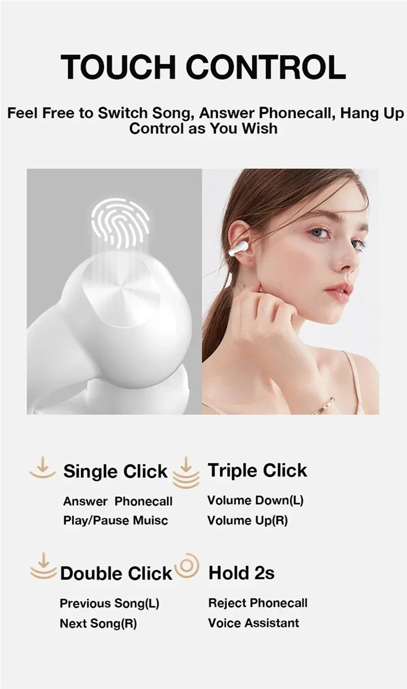 Earring Wireless Earbuds Bluetooth 5.3 Earphone Open Ear Headphones Air Conduction for Sport Running Painless Wearing Headset