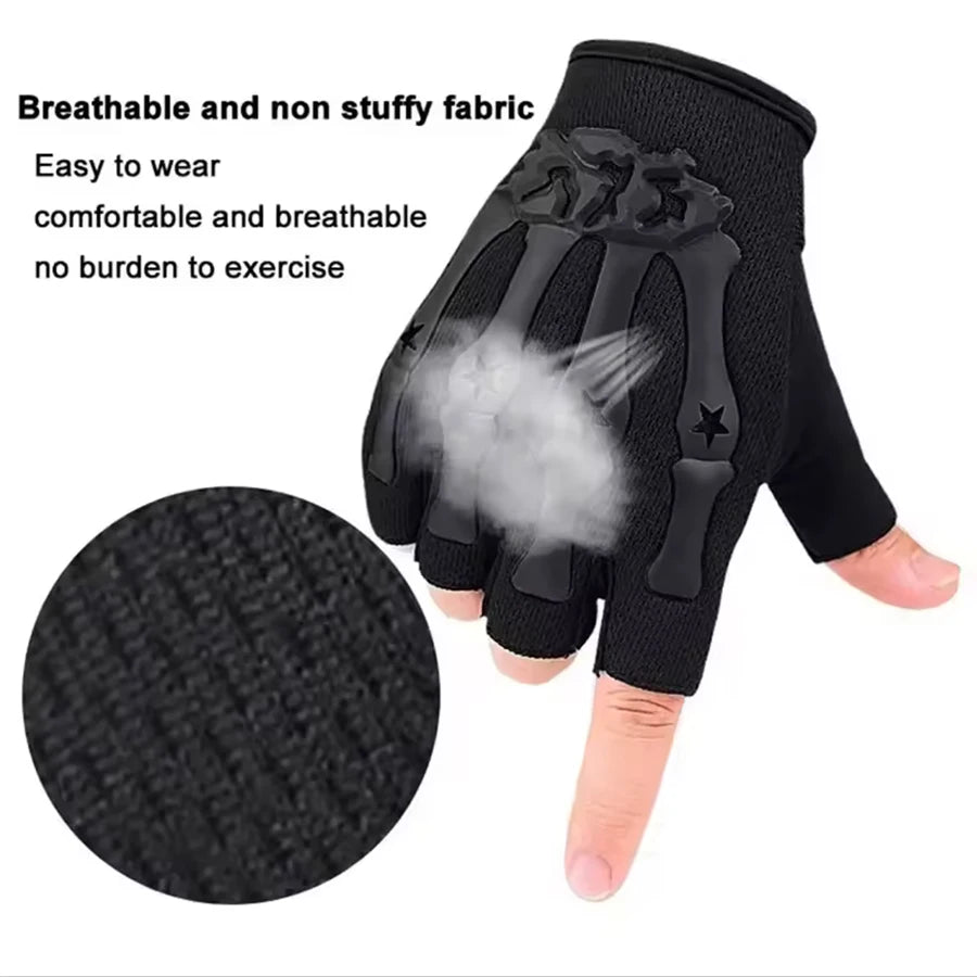 Outdoor cycling, half finger, men's and women's anti slip tactics, fitness, mountain climbing, fishing, half finger, bicycle glo