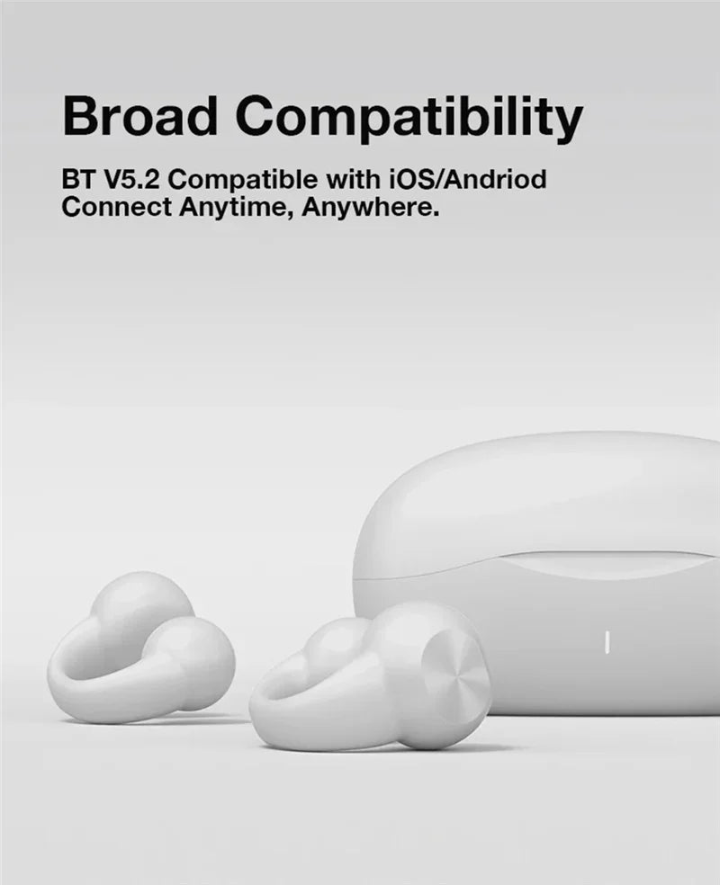 Earring Wireless Earbuds Bluetooth 5.3 Earphone Open Ear Headphones Air Conduction for Sport Running Painless Wearing Headset